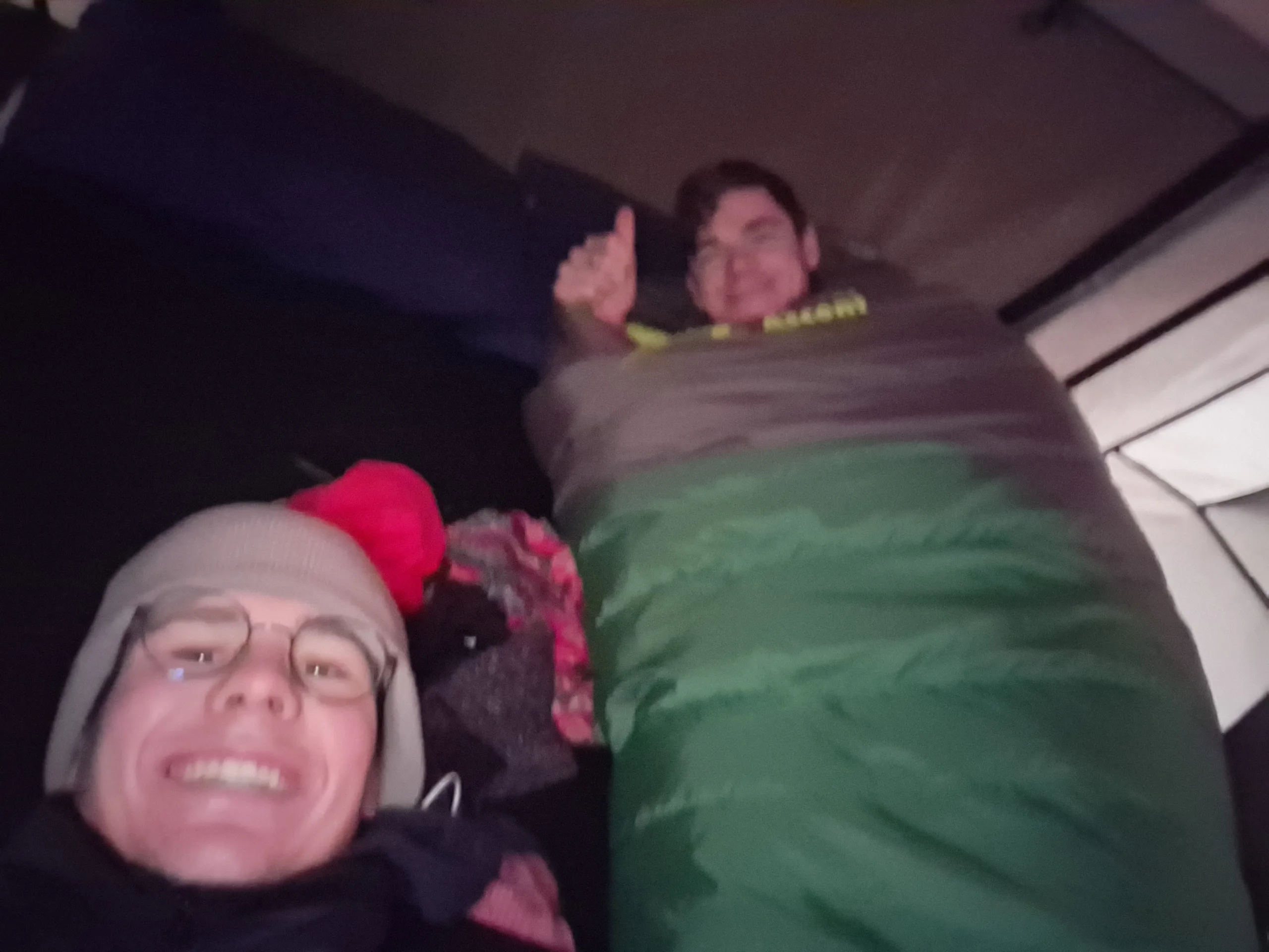 Sneaking into the fancy tents